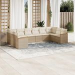VIDAXL Salon de jardin avec coussins 10 pcs beige resine tressee