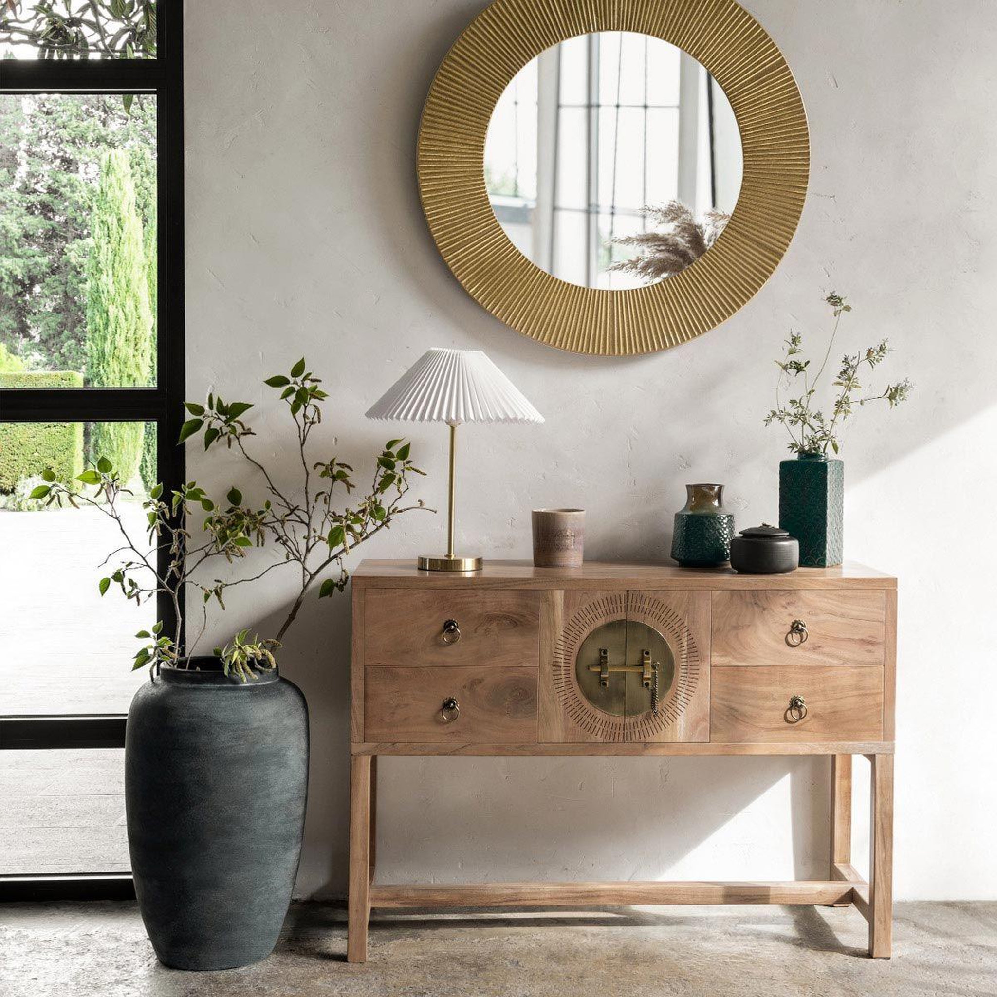 Voir la diapositive 5 : ATMOSPHERA Lampe à poser en métal  jiling  47cm blanc