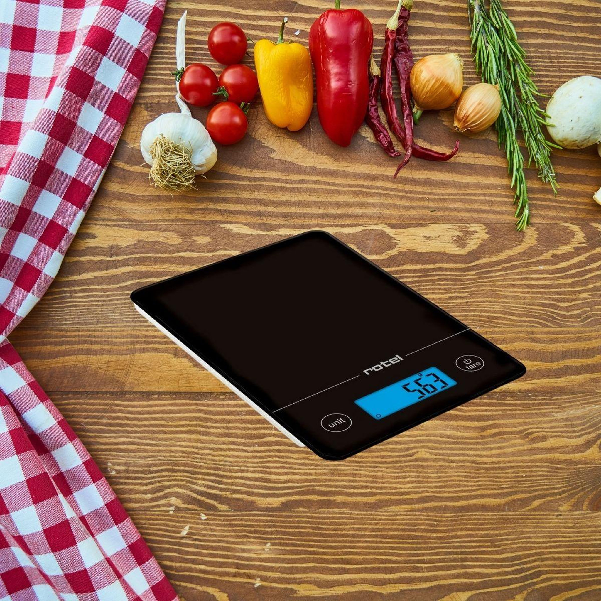 Voir la diapositive 2 : Rotel Balance de cuisine noir électronique écran tactile rotel