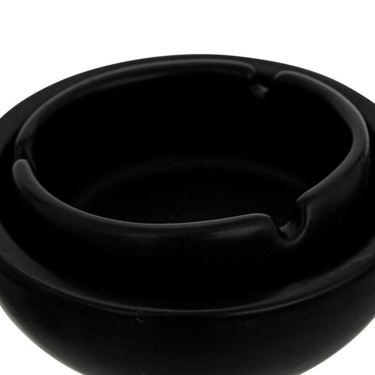 ATMOSPHERA Cendrier Boule en Céramique  Olme  10cm Noir