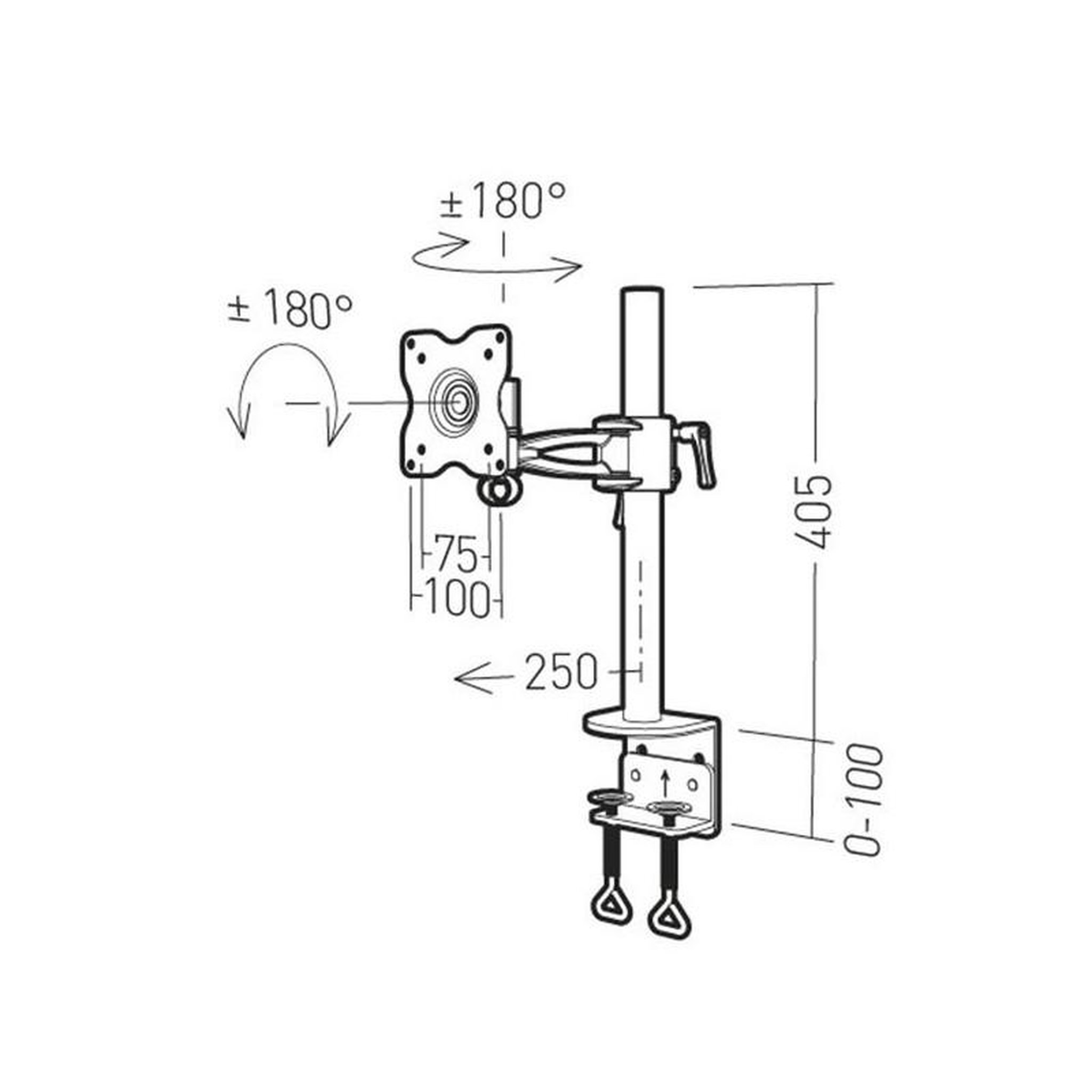 Voir la diapositive 4 : Erard NEXTIA Support de bureau inclinable et orientable 1 bras pour moniteur ERARD - 011100
