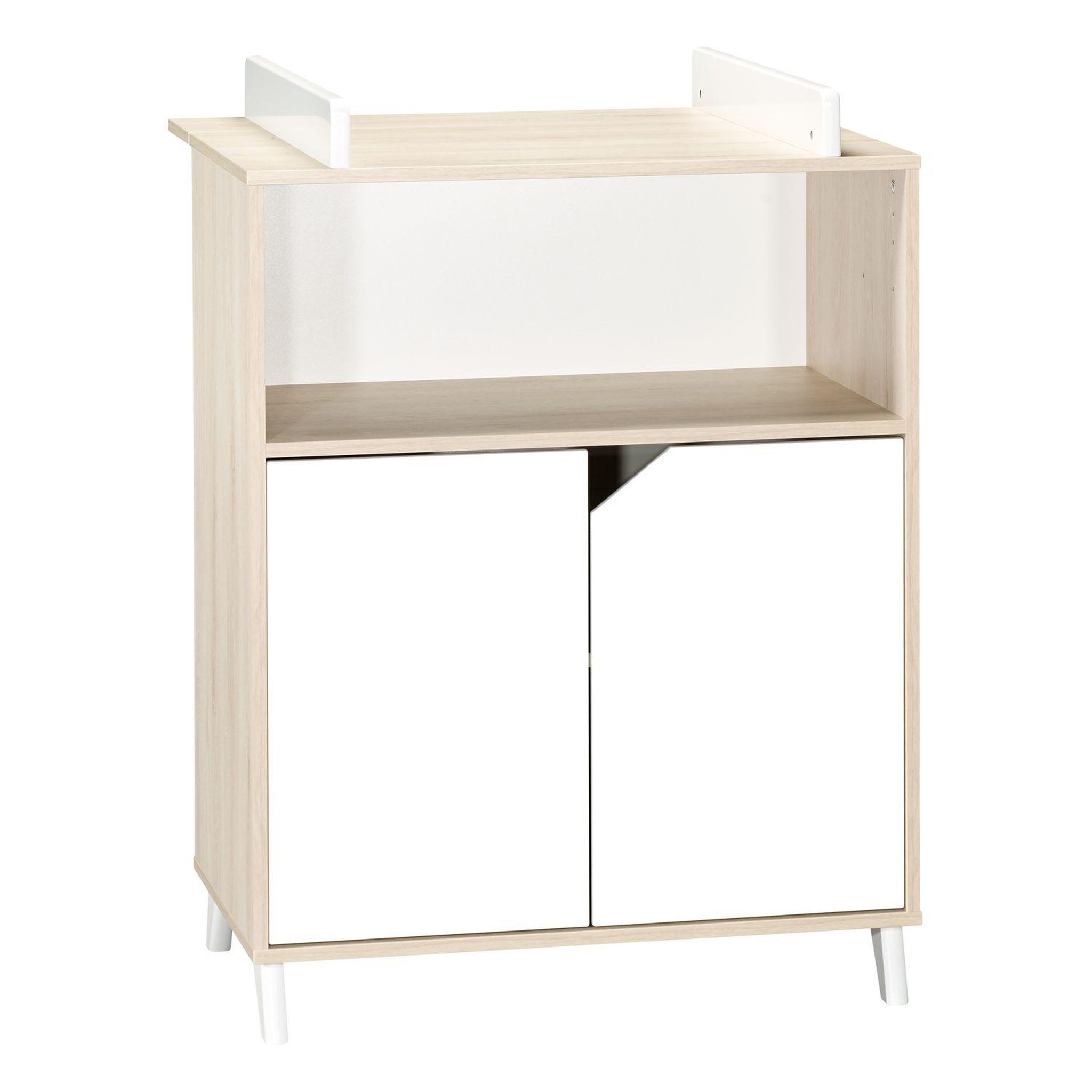 Voir la diapositive 1 : BABY PRICE Commode 2 Portes et 1 Niche - SCANDI NATUREL