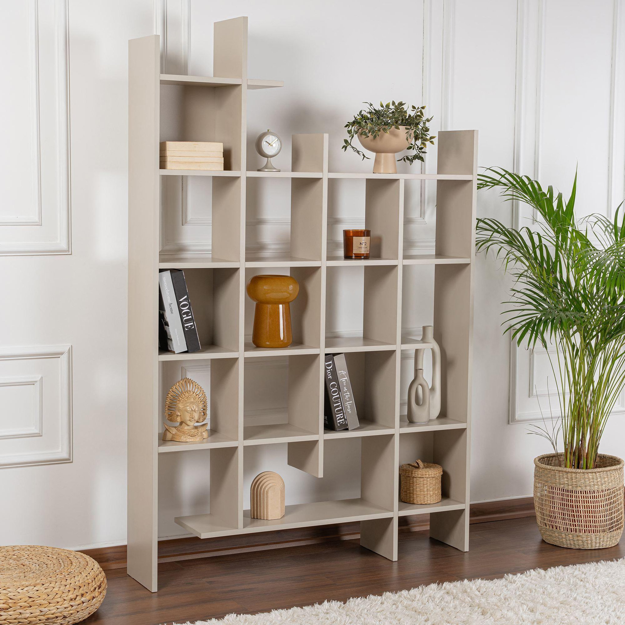 Voir la diapositive 2 : Habitat et Jardin Bibliothèque en bois  manco  - 122 x 25 x 188 cm - grès