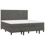 Voir la diapositive 3 : VIDAXL Sommier a lattes de lit et matelas Gris fonce 200x200cm Velours