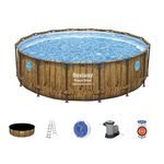BESTWAY Piscine tubulaire Power Steel SwimVista avec hublots ronde 4,88 x 1,22 m - Bestway