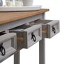 IDIMEX Table console RAMON table d'appoint rectangulaire en pin massif gris et brun avec 3 tiroirs, meuble d'entrée style mexicain en bois
