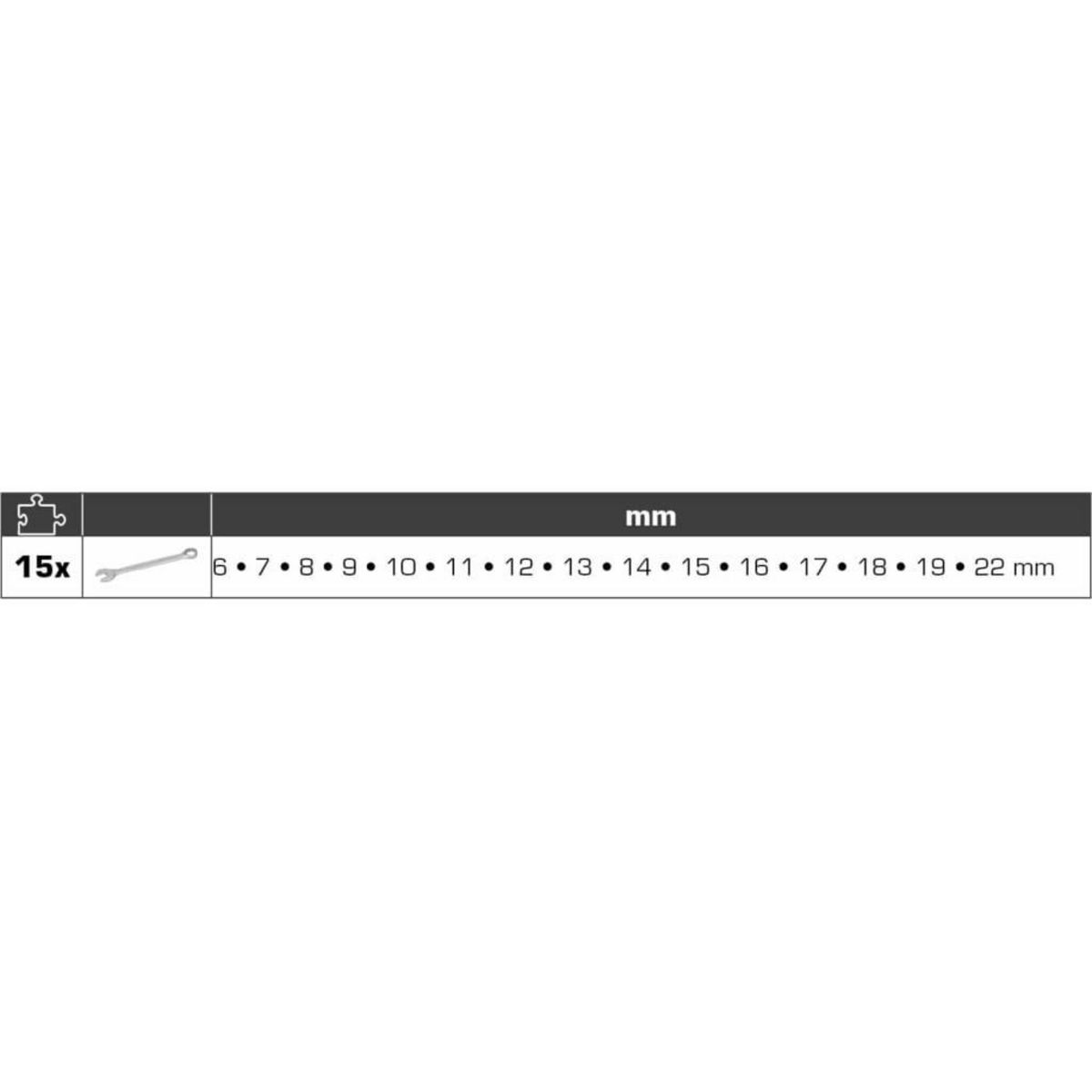 BRILLIANT TOOLS BRILLIANT TOOLS Jeu de cles de combinaison 15 pcs