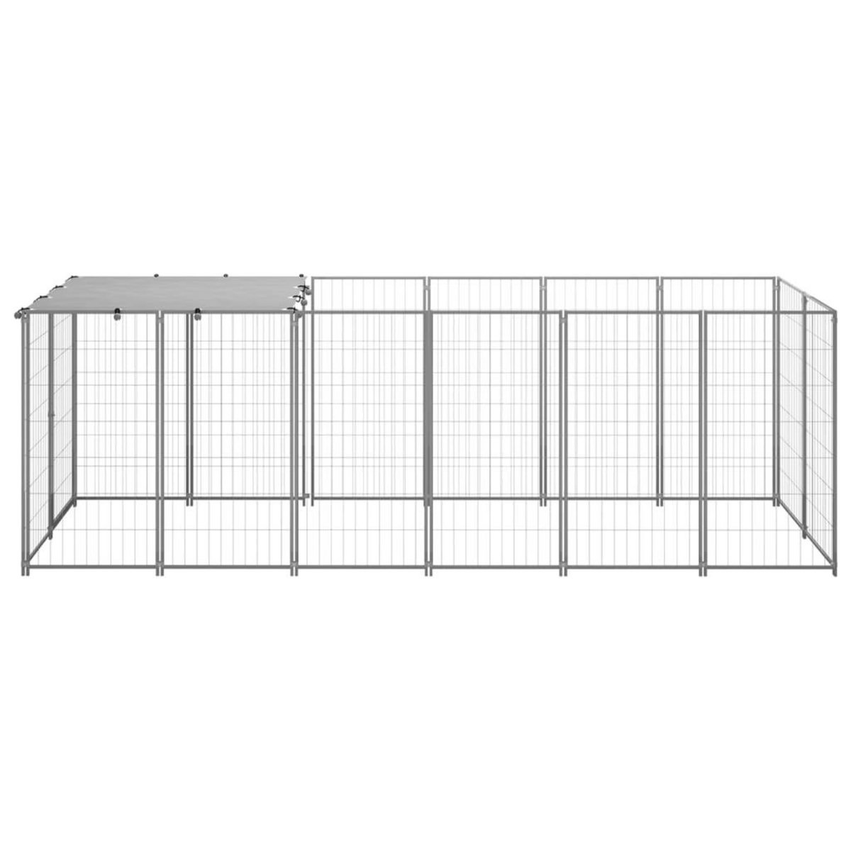 VIDAXL Chenil Argente 330x110x110 cm Acier