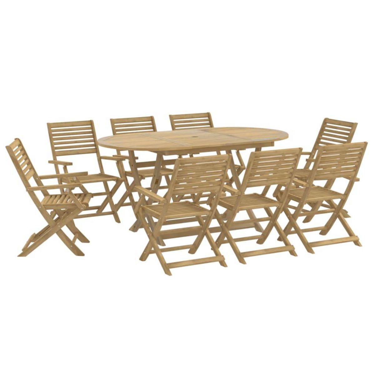 VIDAXL Ensemble a manger de jardin 9 pcs bois d'acacia solide