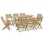Voir la diapositive 2 : VIDAXL Ensemble a manger de jardin 9 pcs bois d'acacia solide
