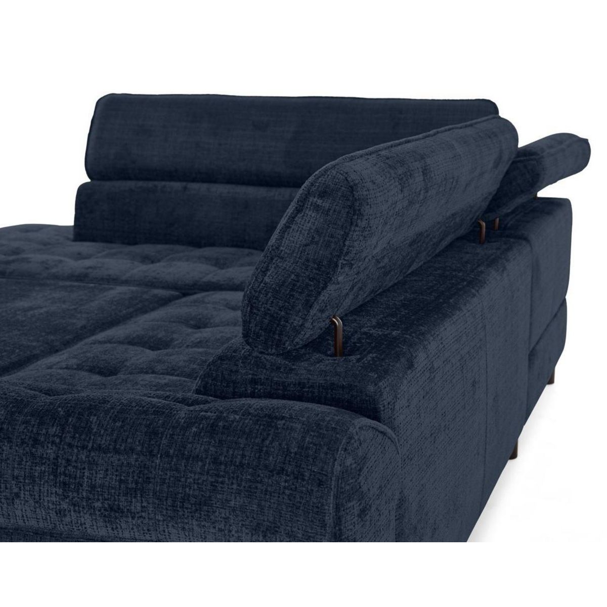 LISA DESIGN Marlo - canapé d'angle gauche 5 places convertible avec coffre et têtières en velours texturé