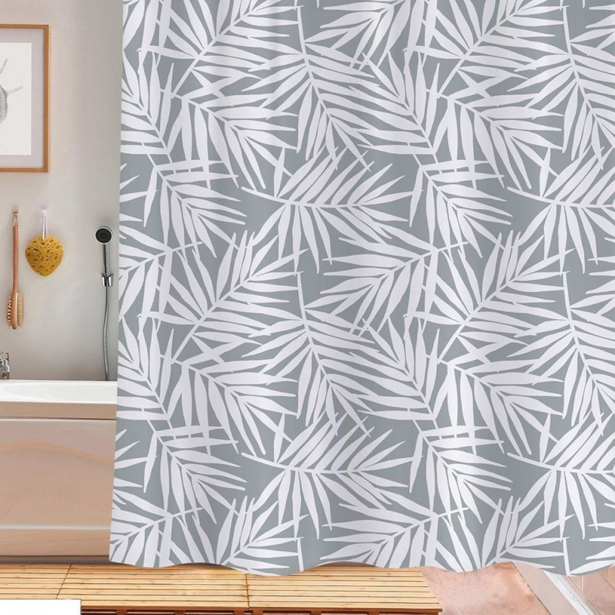 FORNORD Rideau de douche 180x180 cm Jungle