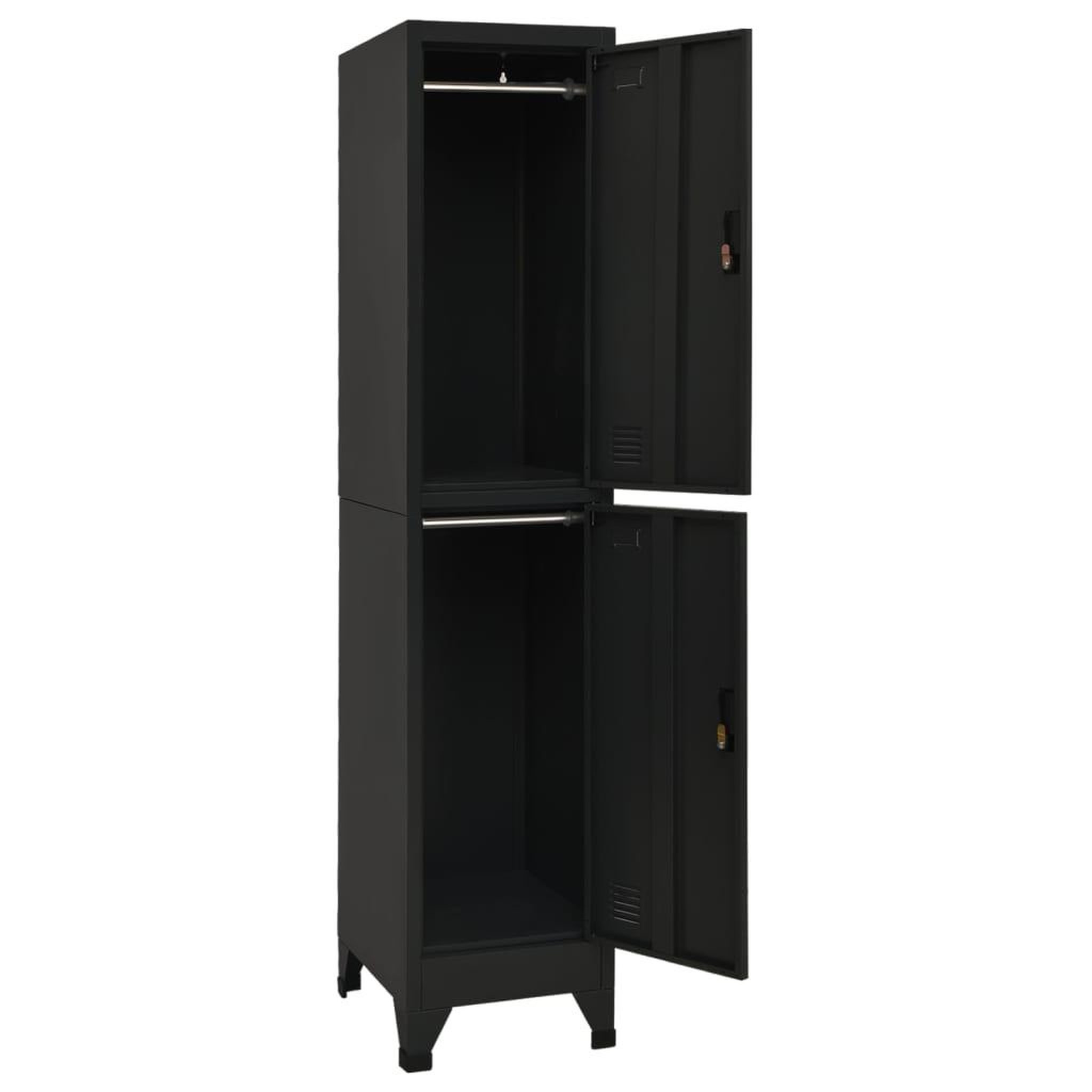 Voir la diapositive 3 : VIDAXL Armoire a casiers Noir 38x45x180 cm Acier