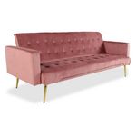 Paris Prix Canapé Convertible Velours  Tybio  191cm Rose