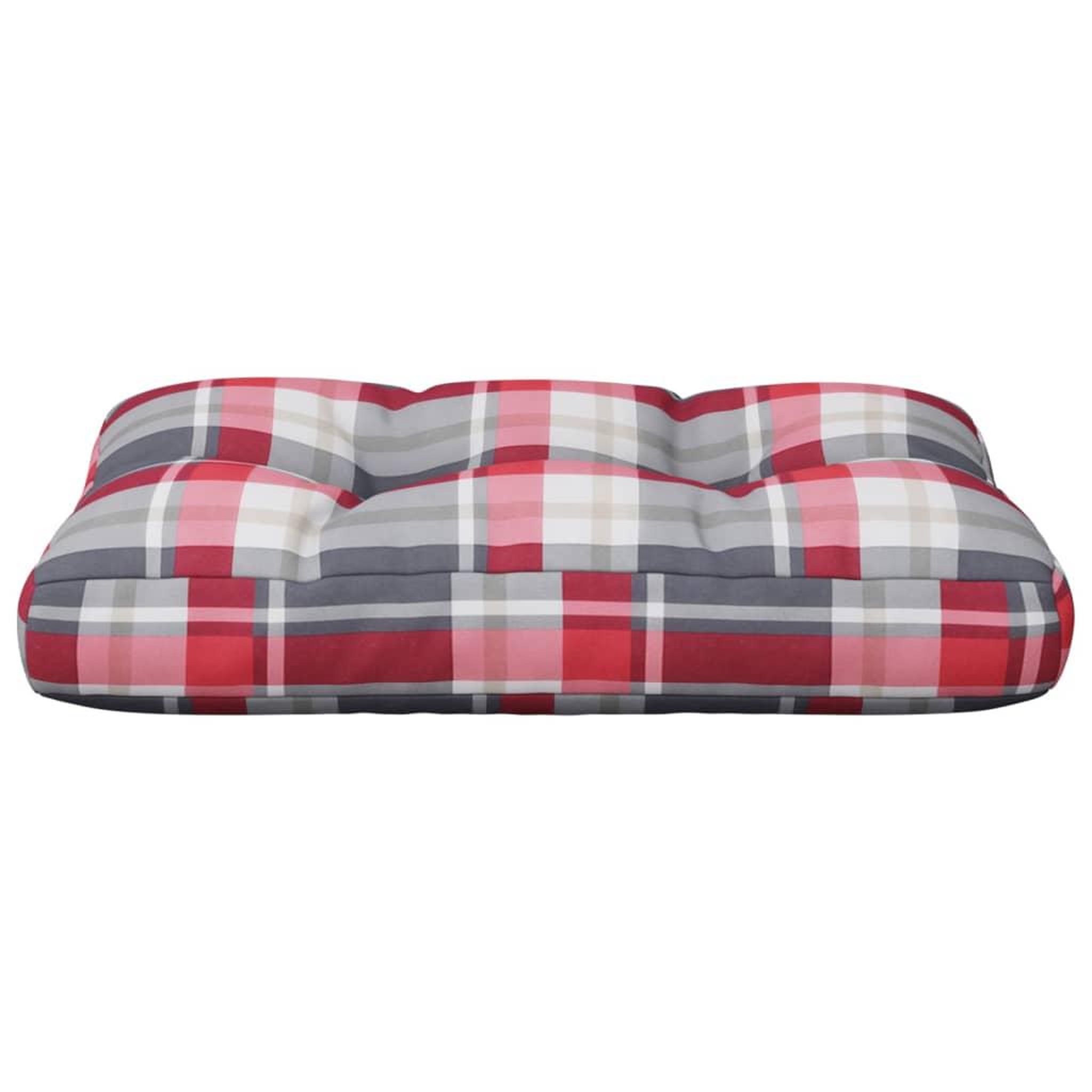 Voir la diapositive 5 : VIDAXL Coussin de palette motif a carreaux rouge 50x40x12 cm tissu