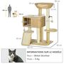 Voir la diapositive 3 : PAWHUT Arbre à chat style cosy chic griffoirs sisal naturel équipement multiple peluche jacinthe d'eau beige