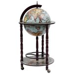 VIDAXL Bar sous forme de globe Bois d'eucalyptus Bleu