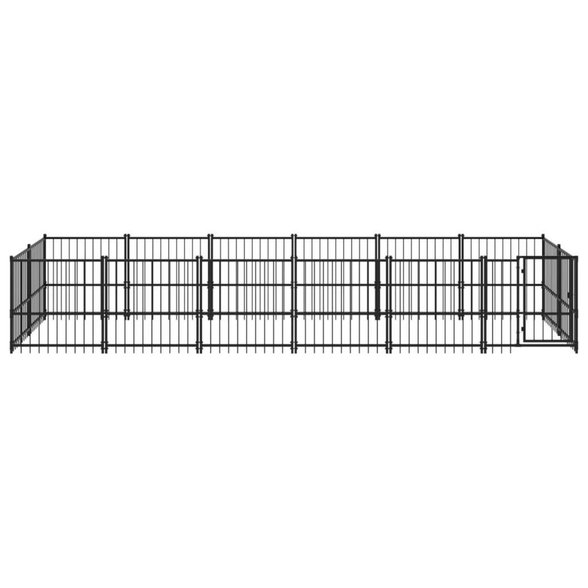 VIDAXL Chenil d'exterieur pour chiens Acier 11,26 m²