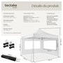 Voir la diapositive 6 : tectake Pavillon de jardin 3 x 3 m avec cadre en aluminium blanc
