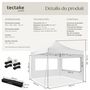 Voir la diapositive 6 : tectake Pavillon de jardin 3 x 3 m avec cadre en aluminium blanc