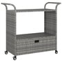 Voir la diapositive 2 : VIDAXL Chariot de bar avec tiroir Gris 100x45x97 cm Resine tressee