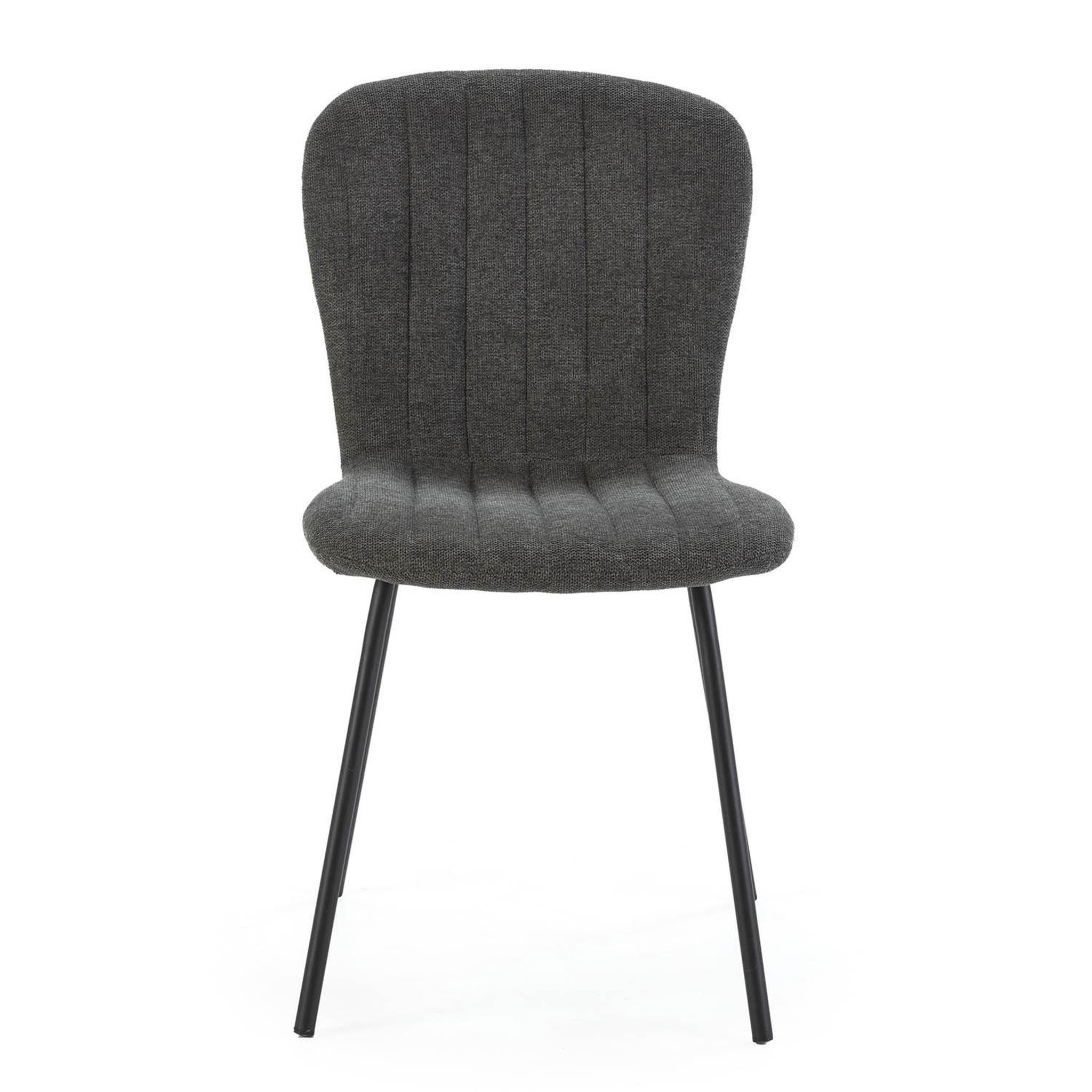 Voir la diapositive 2 : VS VENTA-STOCK Pack 4 chaises Lucky recouvertes de tissu gris foncé