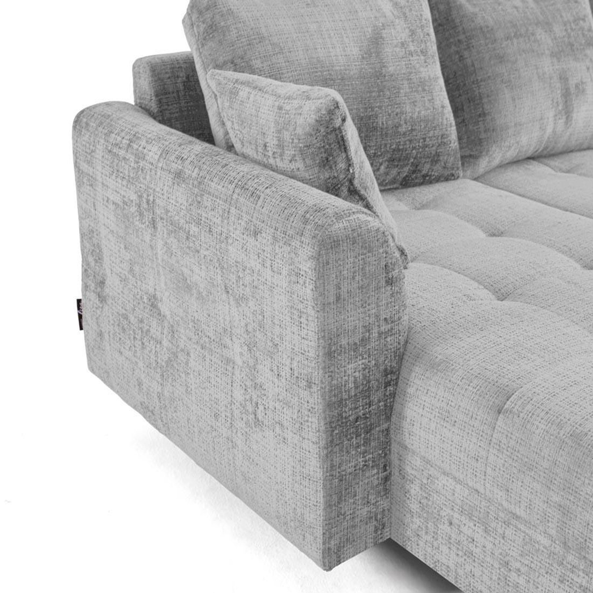 Voir la diapositive 6 : BEST MOBILIER Rune - canapé panoramique d'angle droit 7 places en velours texturé
