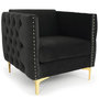 Voir la diapositive 2 : Paris Prix Fauteuil Design en Velours  Suez  83cm Noir