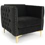 Voir la diapositive 2 : Paris Prix Fauteuil Design en Velours  Suez  83cm Noir
