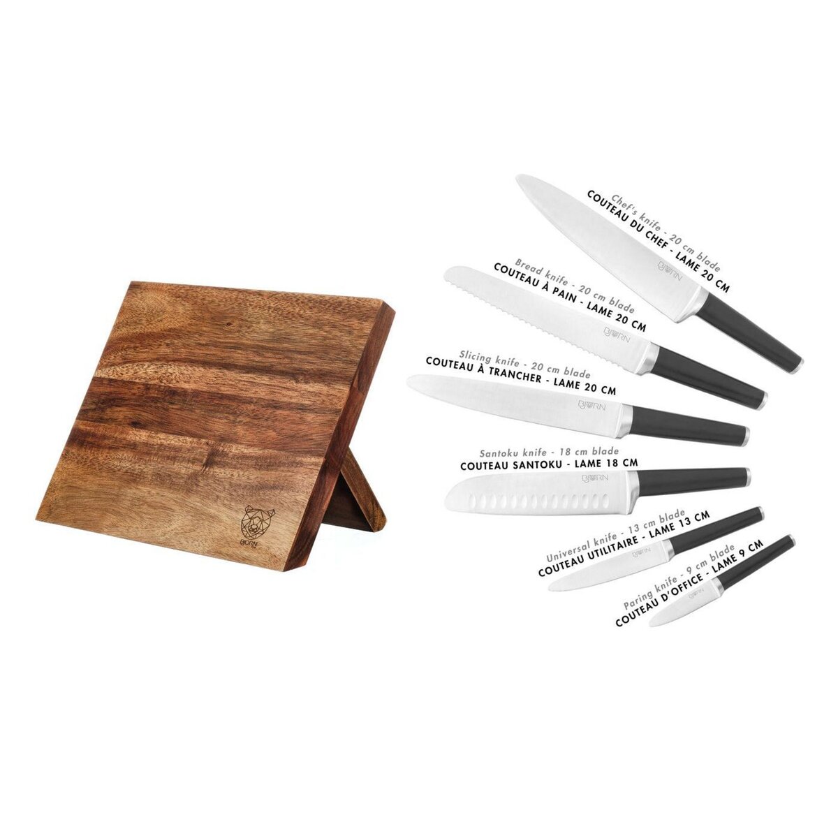 BJORN Bloc couteaux de cuisine JONA VANTAA - 7 pièces