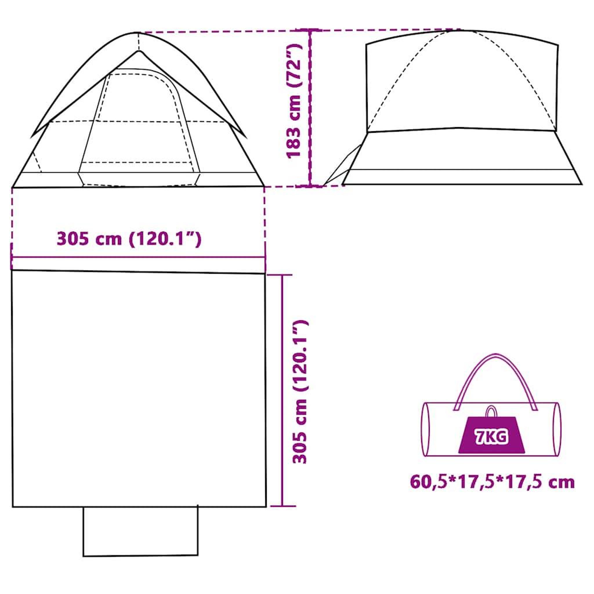 Voir la diapositive 6 : VIDAXL Tente familiale a dome 6 personnes tissu occultant impermeable