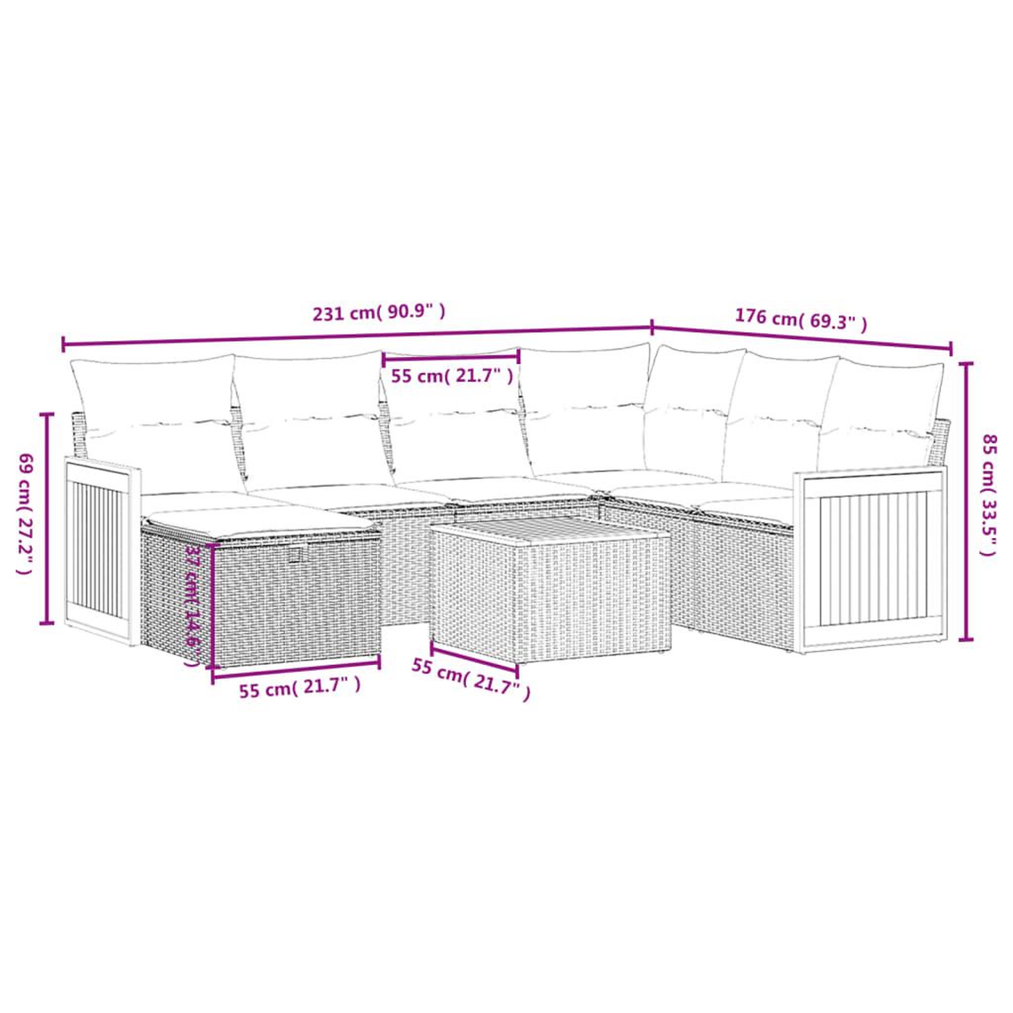 Voir la diapositive 5 : VIDAXL Salon de jardin 8 pcs avec coussins noir resine tressee
