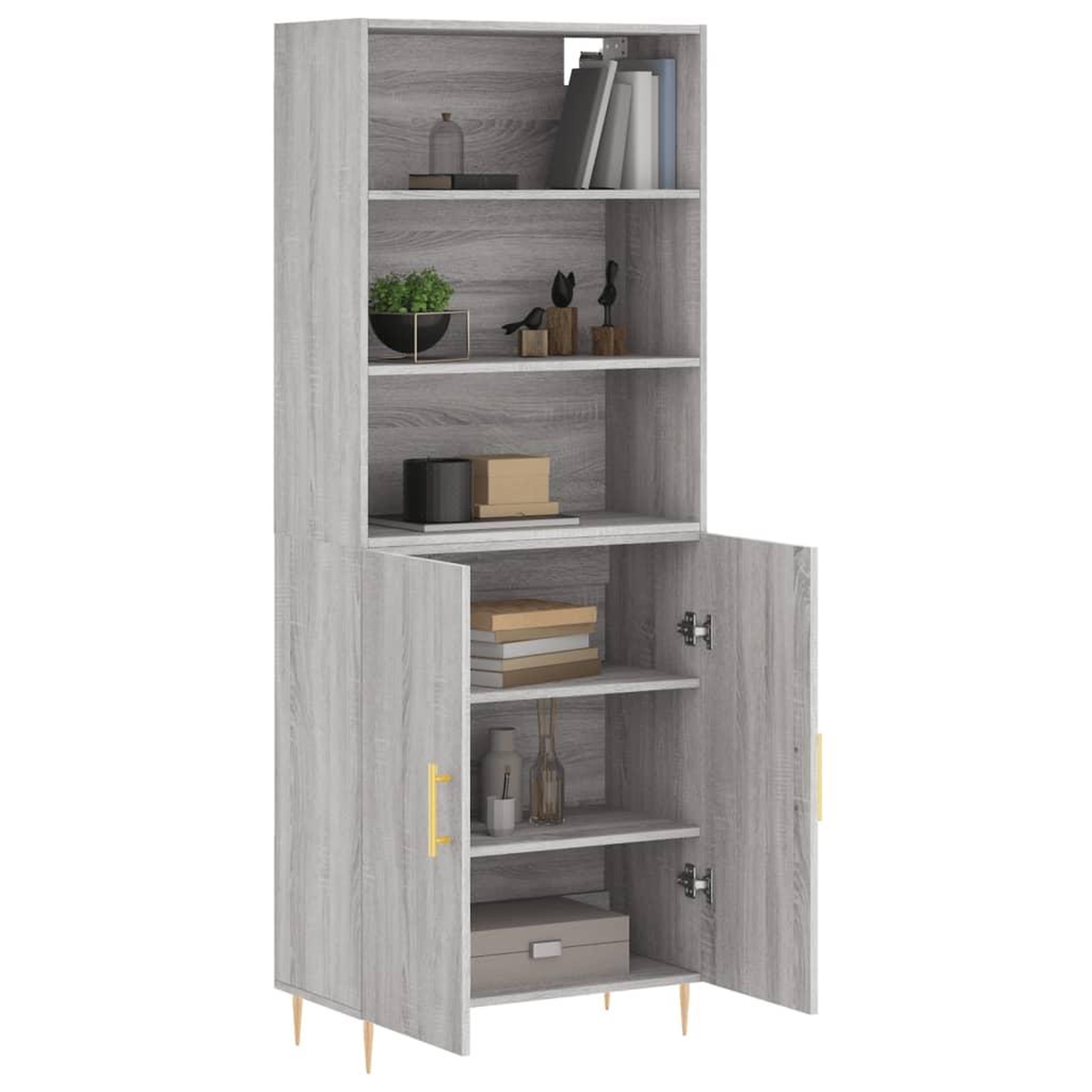 Voir la diapositive 3 : VIDAXL Buffet haut Sonoma gris 69,5x34x180 cm Bois d'ingenierie