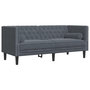 Voir la diapositive 5 : VIDAXL Ensemble de canape Chesterfield et traversins 3 pcs gris fonce