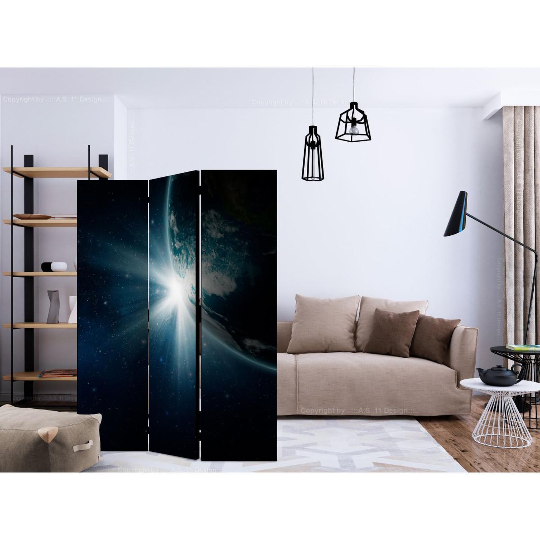 Voir la diapositive 2 : Paris Prix Paravent 3 volets  earth  135x172cm