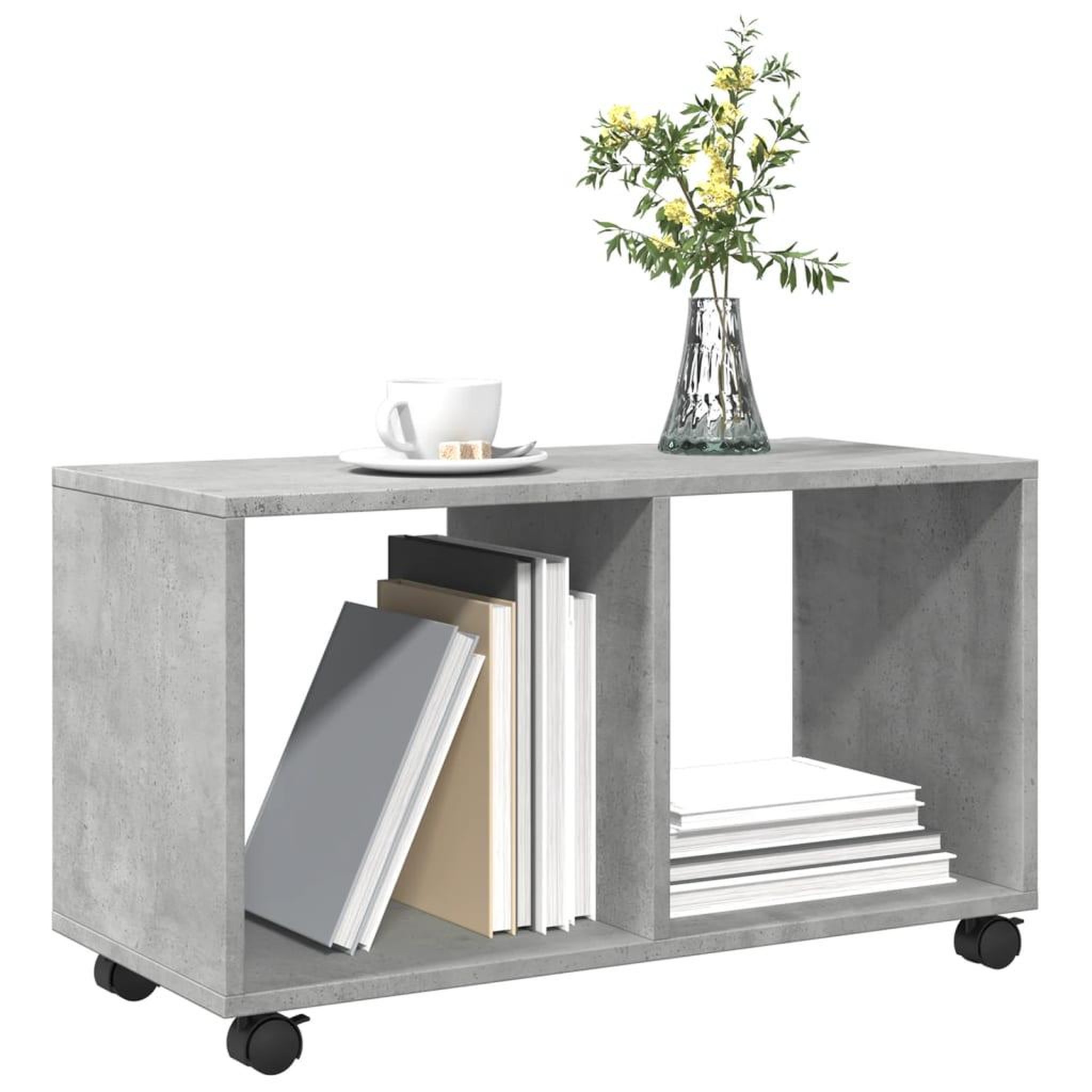Voir la diapositive 4 : VIDAXL Armoire a roulettes gris beton 72x33x42,5 cm bois d'ingenierie