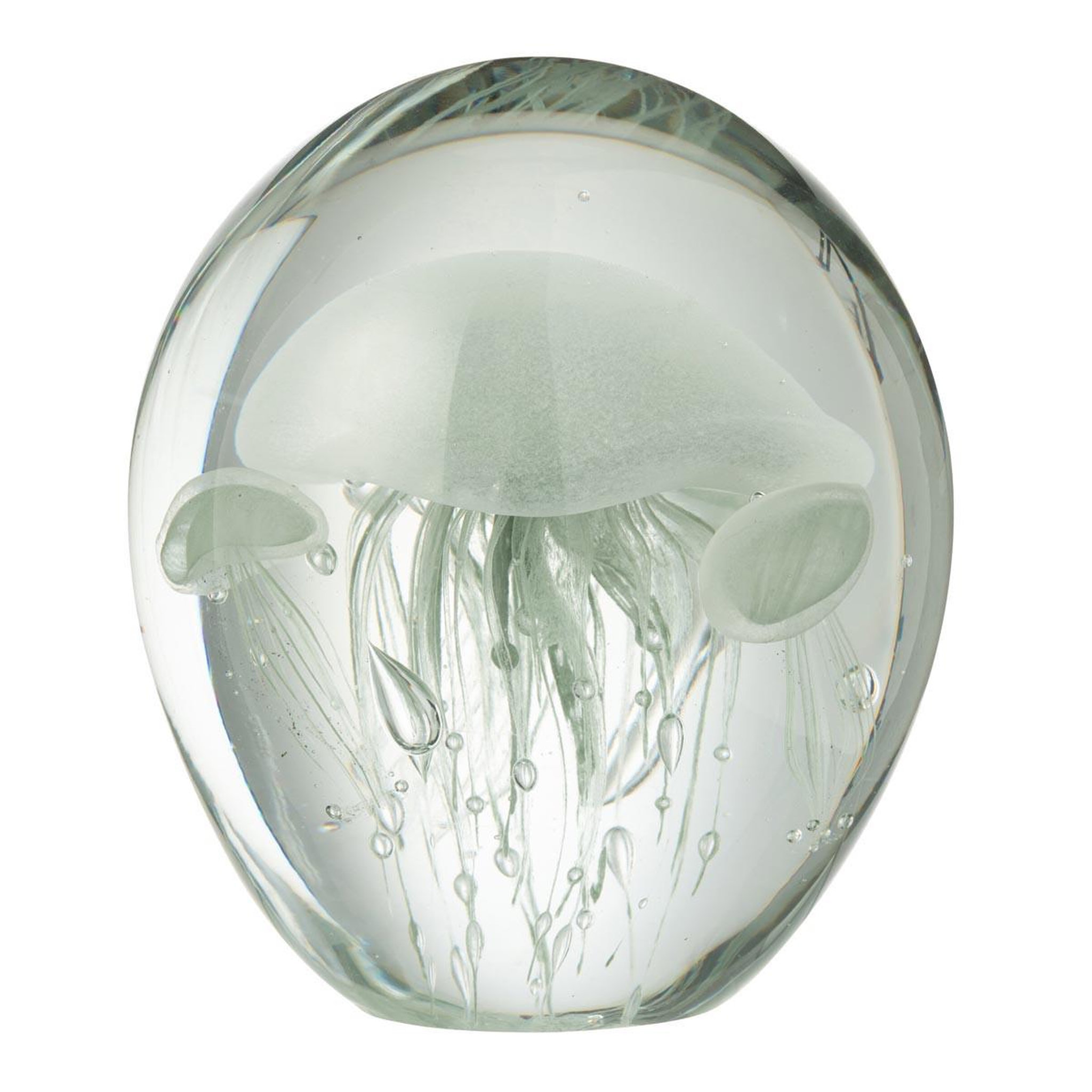 J-LINE Presse-papier en verre méduses  calypso  16cm vert