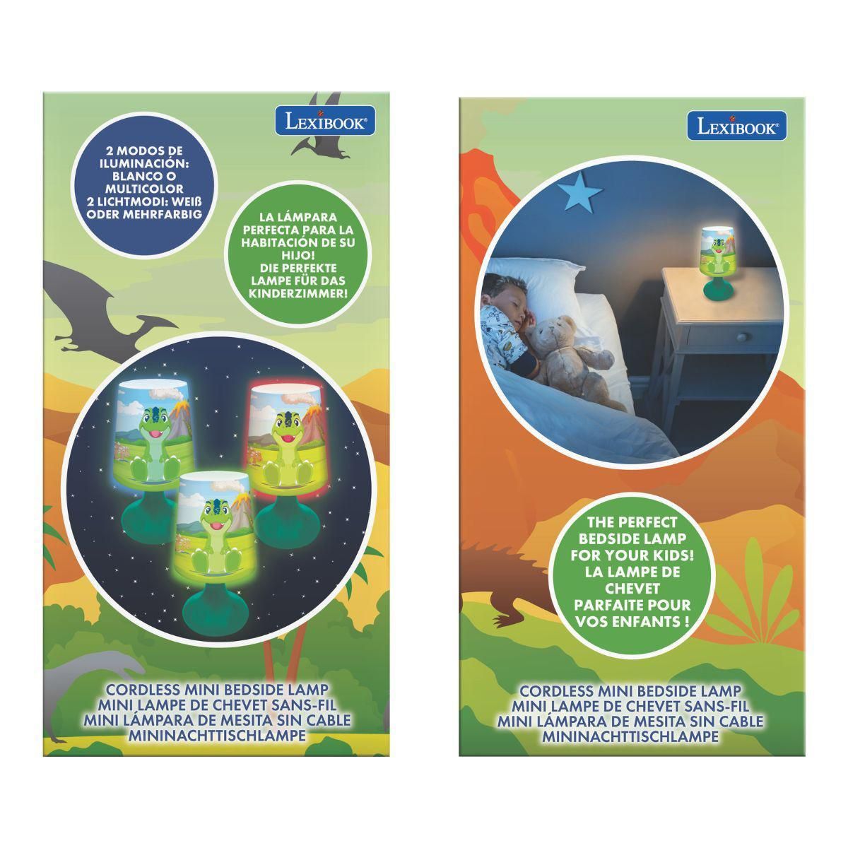 Lexibook Mini lampe de chevet veilleuse sans fil Dinosaure