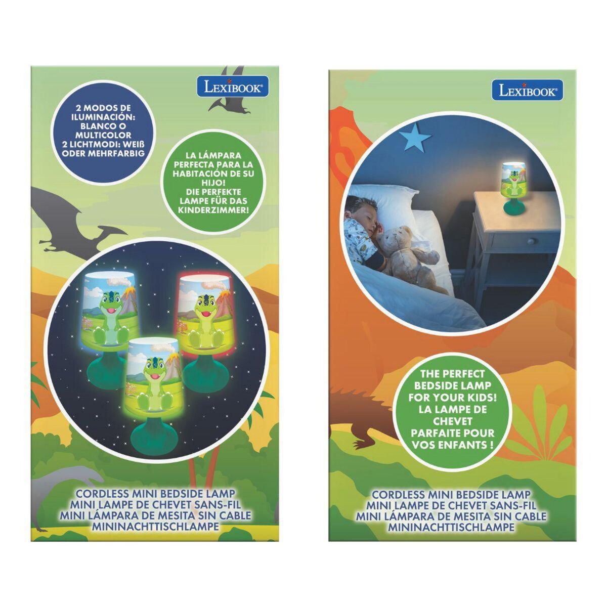 Lexibook Mini lampe de chevet veilleuse sans fil Dinosaure