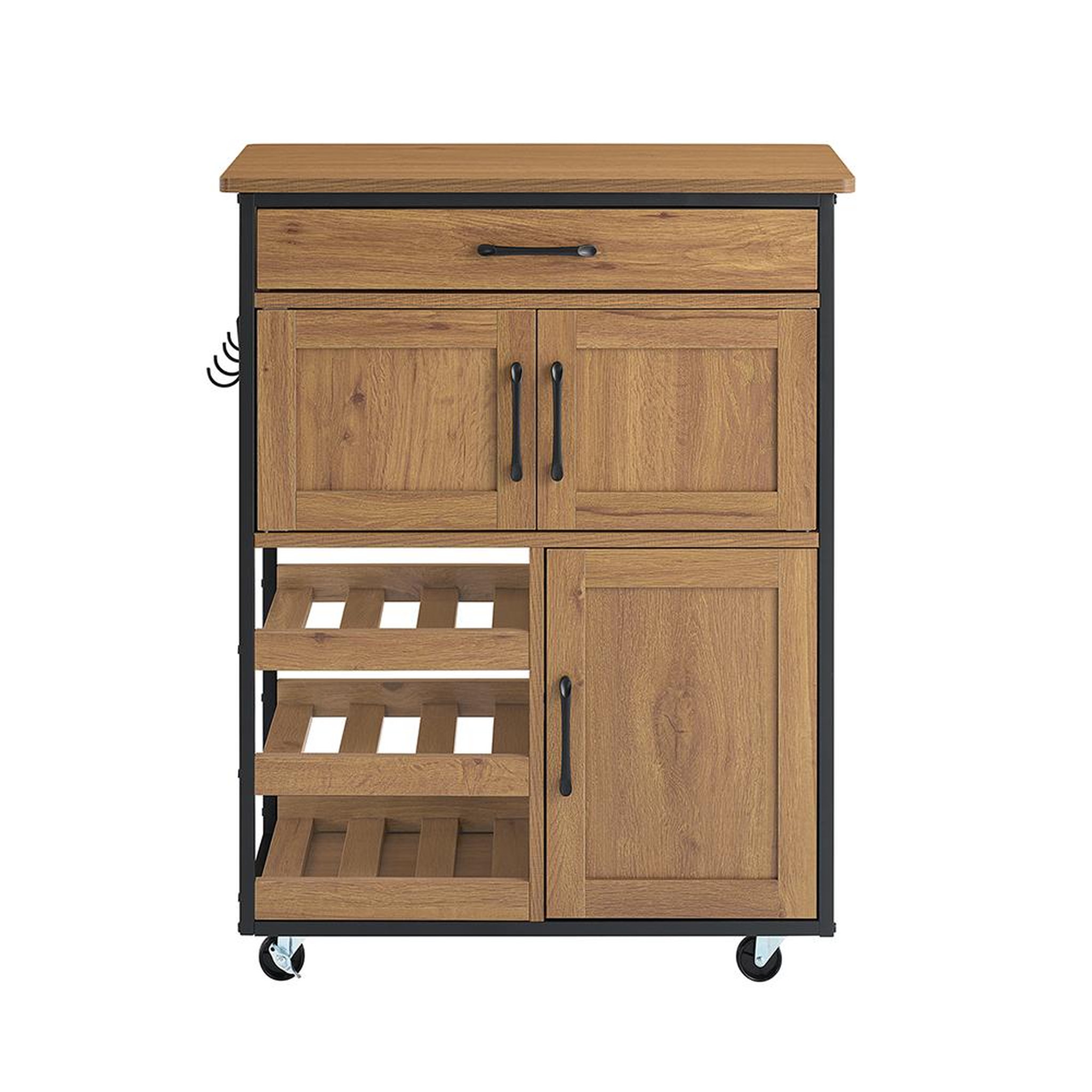 SOBUY SoBuy - Îlot De Cuisine à un tiroir - Brun Clair - 63x34x88cm - Industriel - FKW134-N