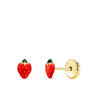 Voir la diapositive 1 : L'ATELIER D'AZUR Boucles d'Oreilles Or 18 Carats 750 Jaune et émail - Fraises