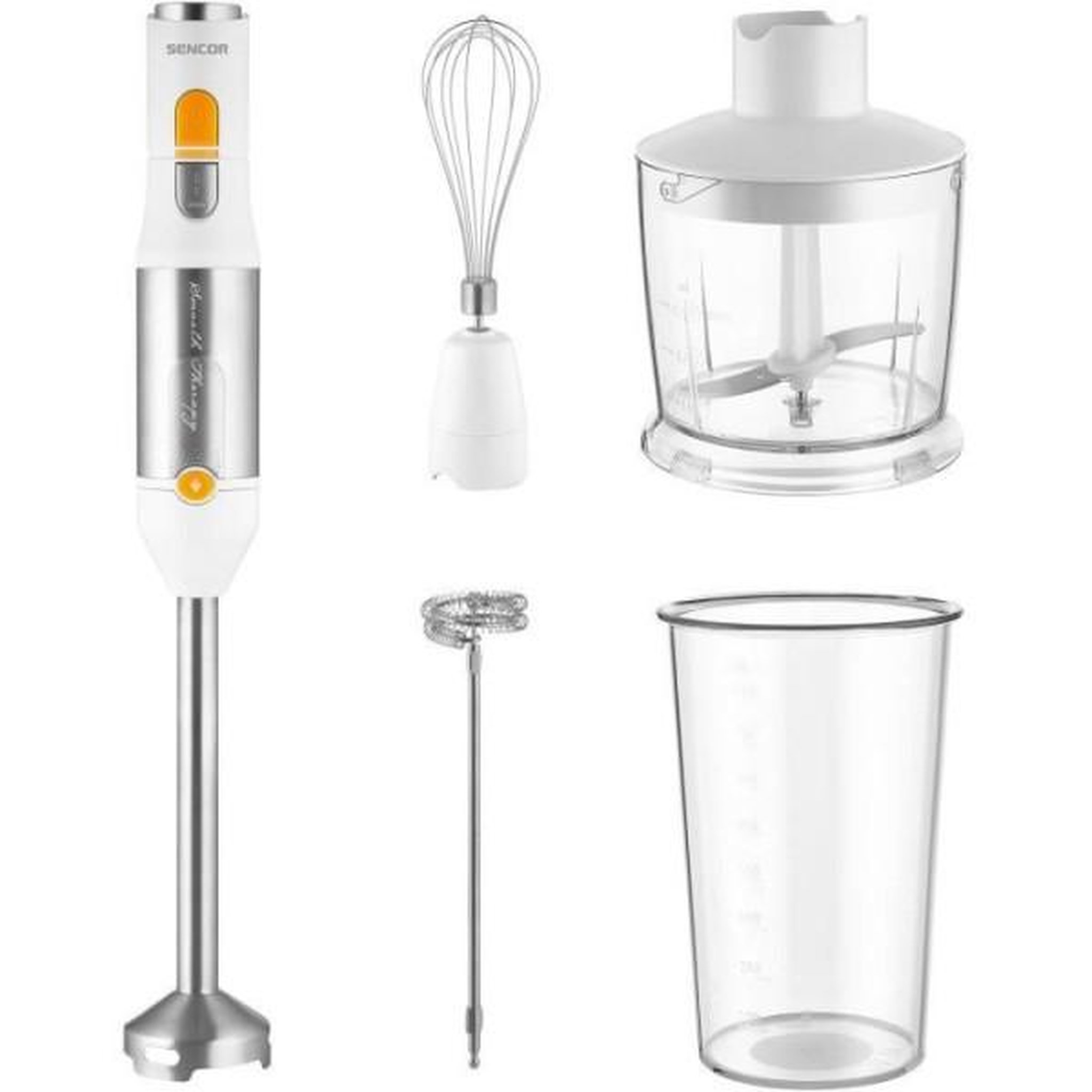 Voir la diapositive 2 : MARKET24 Mixeur Electrique  plongeant 5 en 1 - SENCOR - SHB 6301WH - 1200 W - Blanc