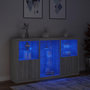 Voir la diapositive 5 : VIDAXL Buffet avec lumieres LED sonoma gris 181,5x37x100 cm