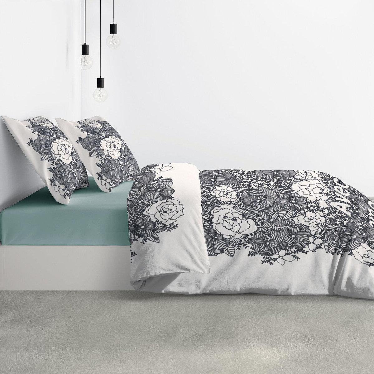 Les Ateliers du Linge Parure housse de couette 100% coton bio 47 fils/cm2-avec amour