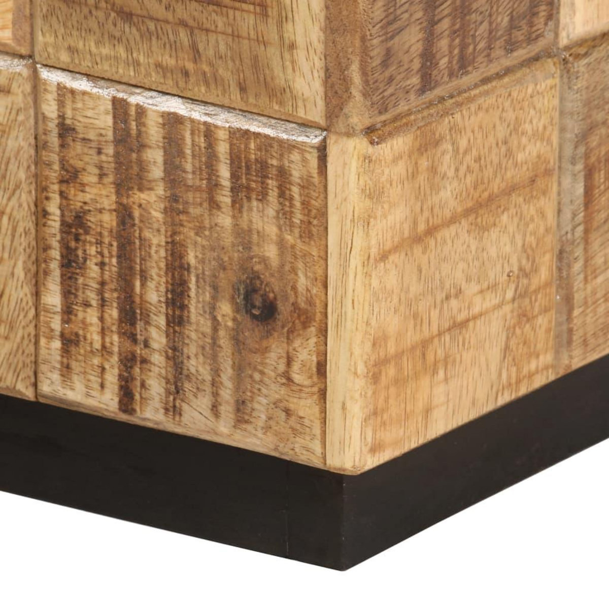 VIDAXL Tables basses 2 pcs avec design de blocs Bois de manguier brut
