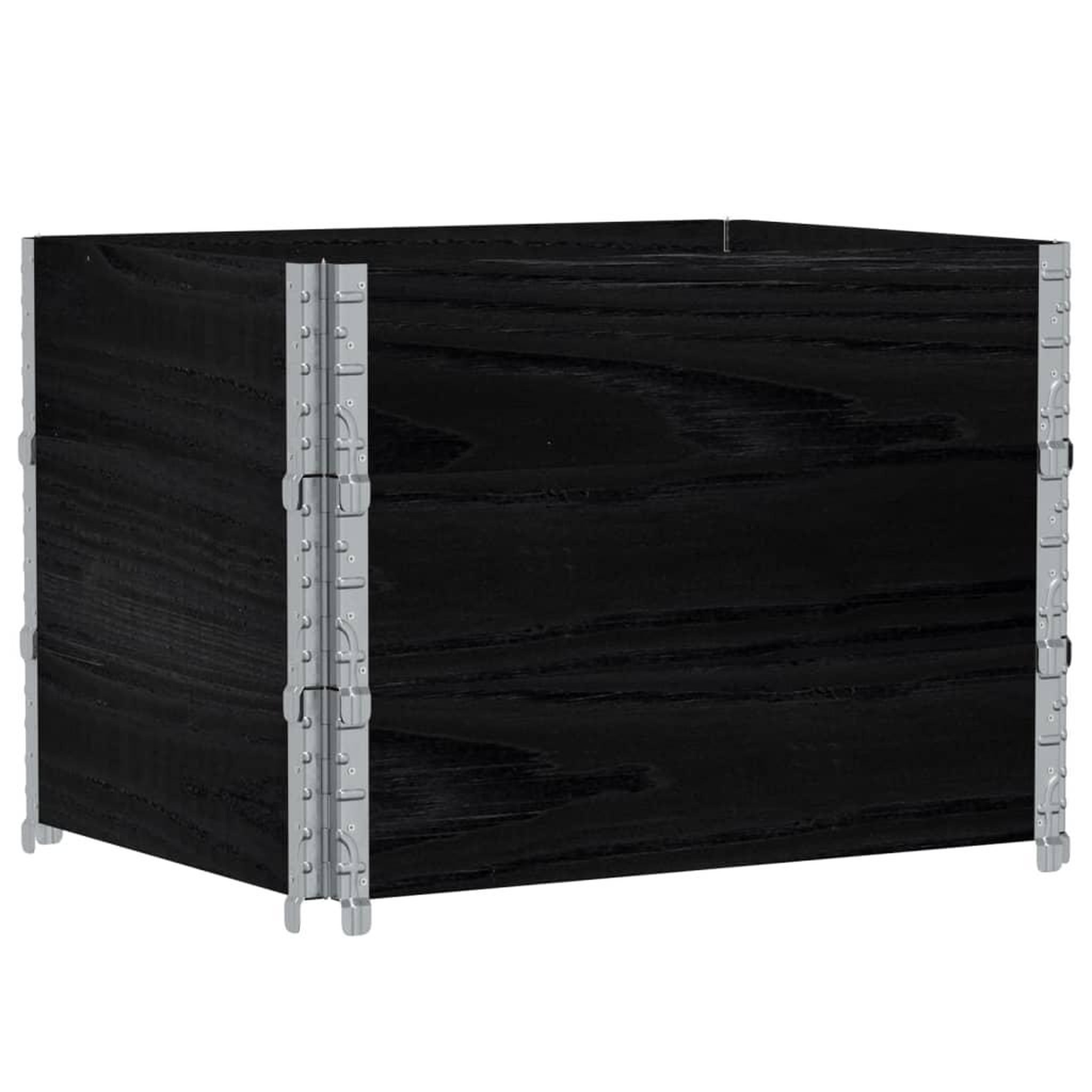 Voir la diapositive 5 : VIDAXL Jardiniere noir 80x60 cm bois massif de pin