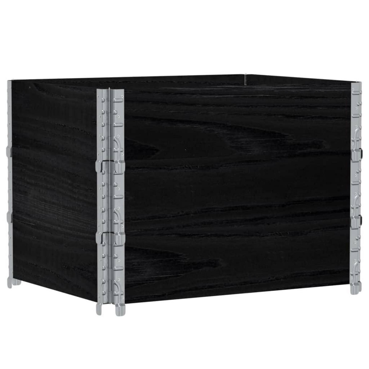 VIDAXL Jardiniere noir 80x60 cm bois massif de pin