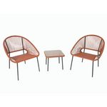 CONCEPT USINE Salon de jardin 2 places avec table terracotta ACAPULCO