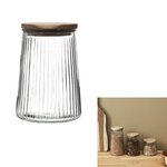 Bocal verre + couvercle acacia 95 cl  