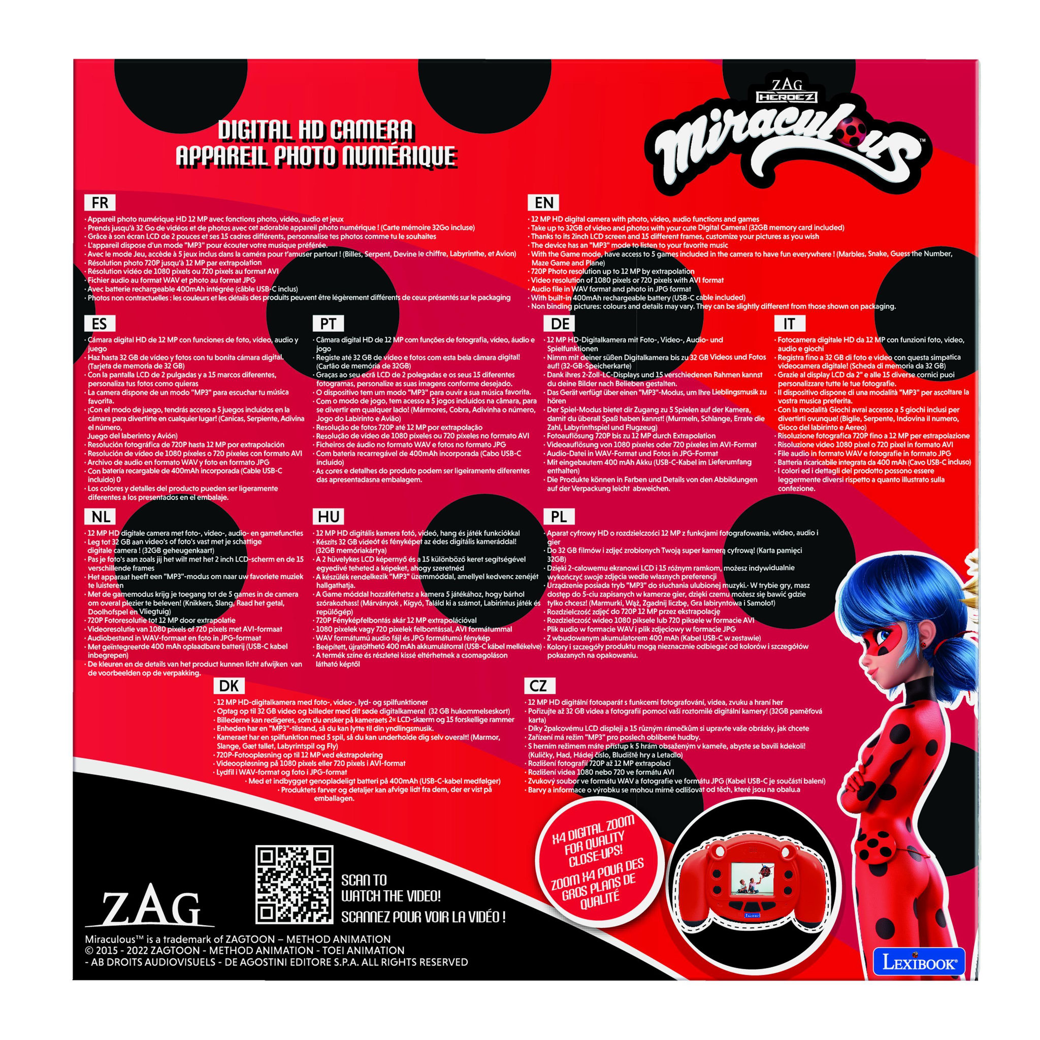 Voir la diapositive 6 : Lexibook Starcam  Appareil photo numérique HD Miraculous